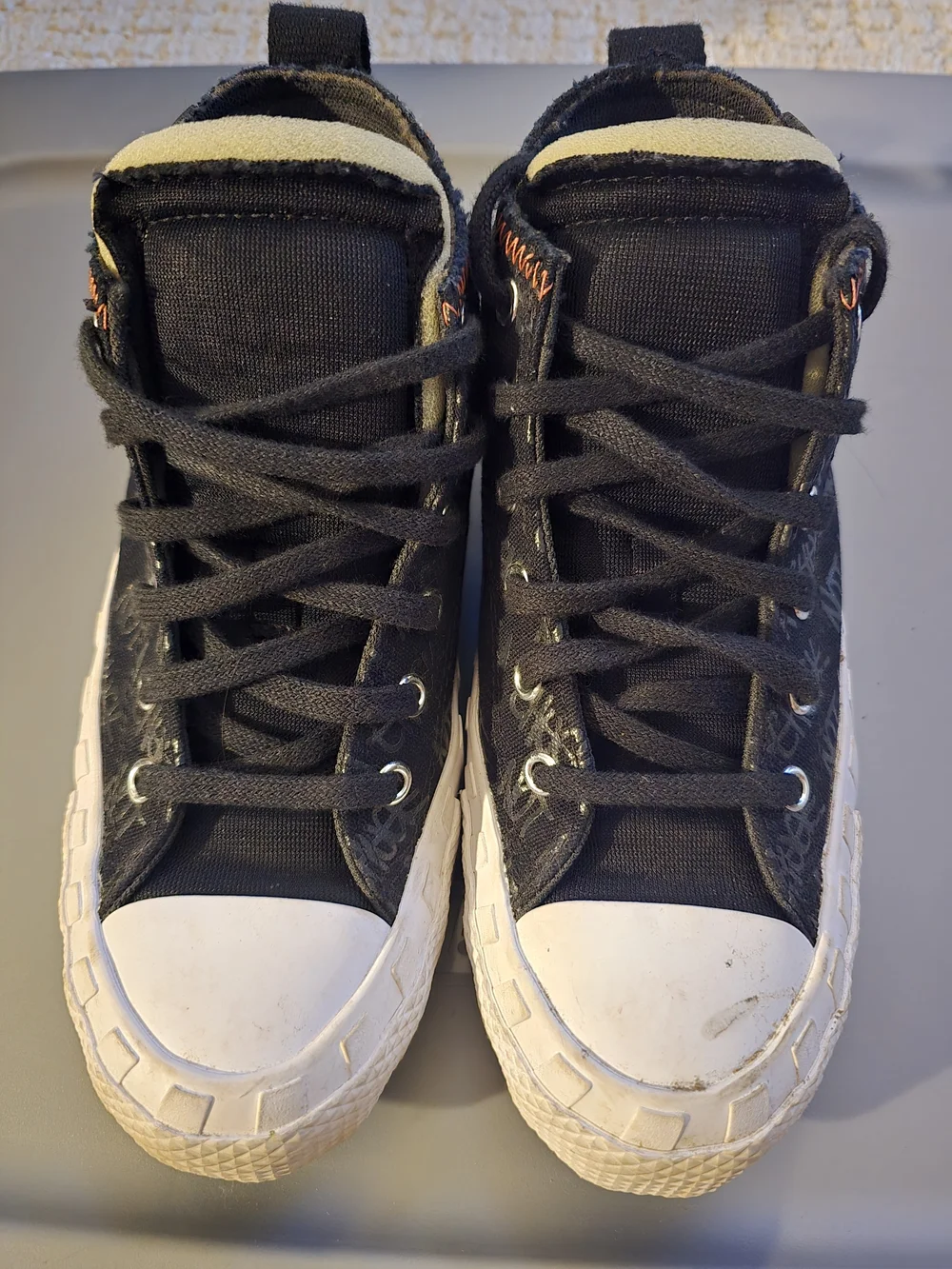 Converse Kids Black Canvas High-Top Sneakers with White Toe Caps
